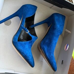 Zara Vibrant Blue Suede Heels